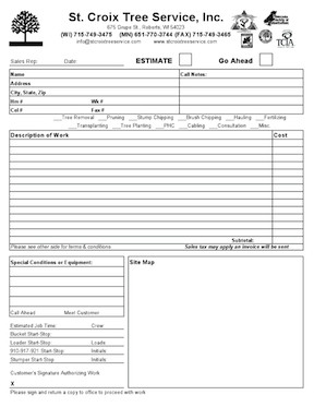 Tree Trimming Estimate Template Estimate Sheet Driverlayer Search Engine