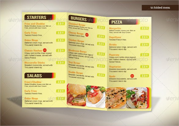 Tri Fold Menu Templates 22 Tri Fold Menu Templates – Free Sample Example format