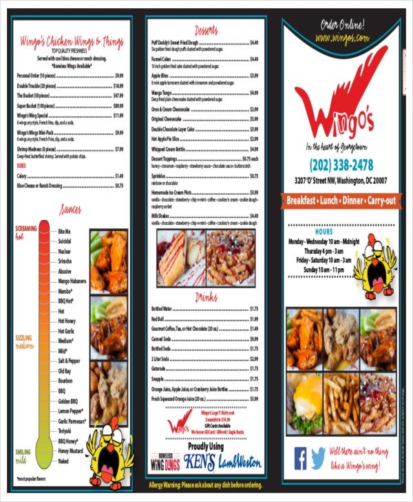 Tri Fold Menu Templates 33 Menu Templates Ai Psd Docs Pages