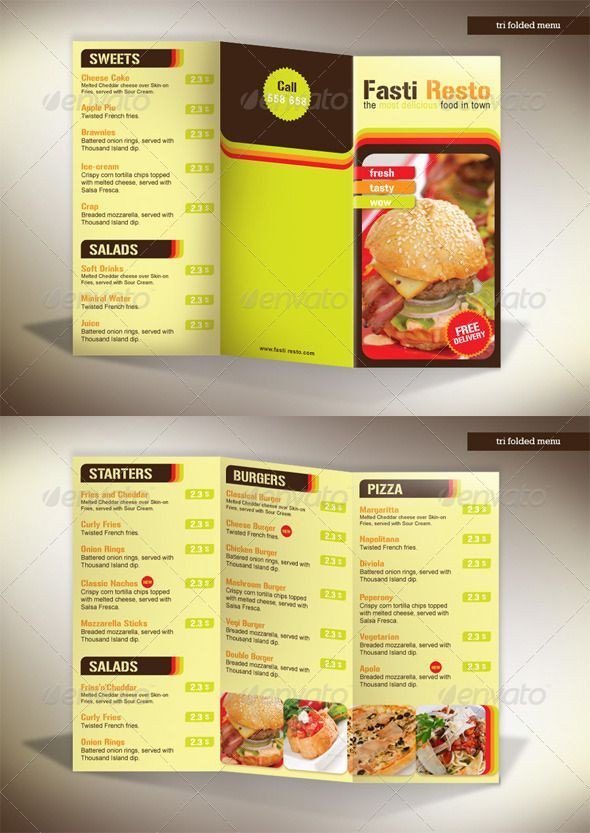 Tri Fold Menu Templates 60 Premium Restaurant Menu Templates Dzineflip