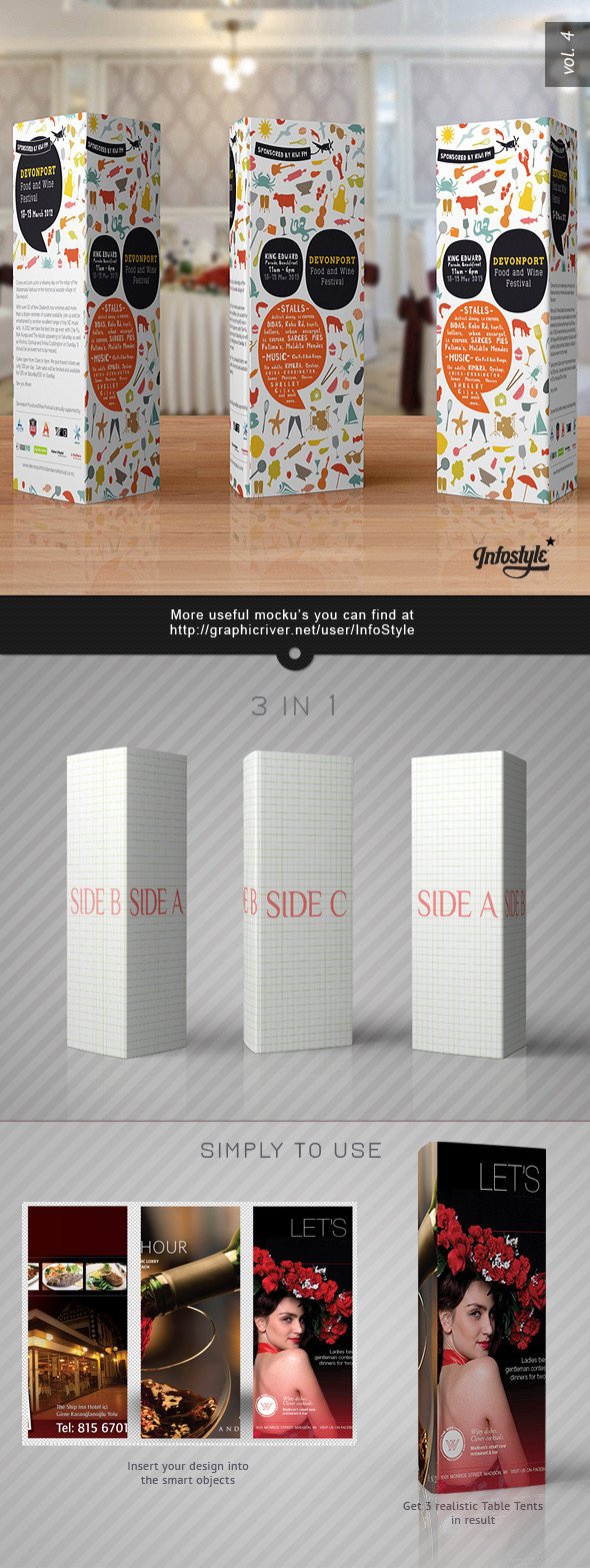 Tri Fold Table Tent Template Paper Tri Fold Table Tent Mock Up Template Vol 4 by