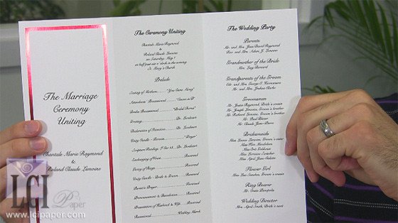 Tri Fold Wedding Program Template Foil Border Wedding Programs
