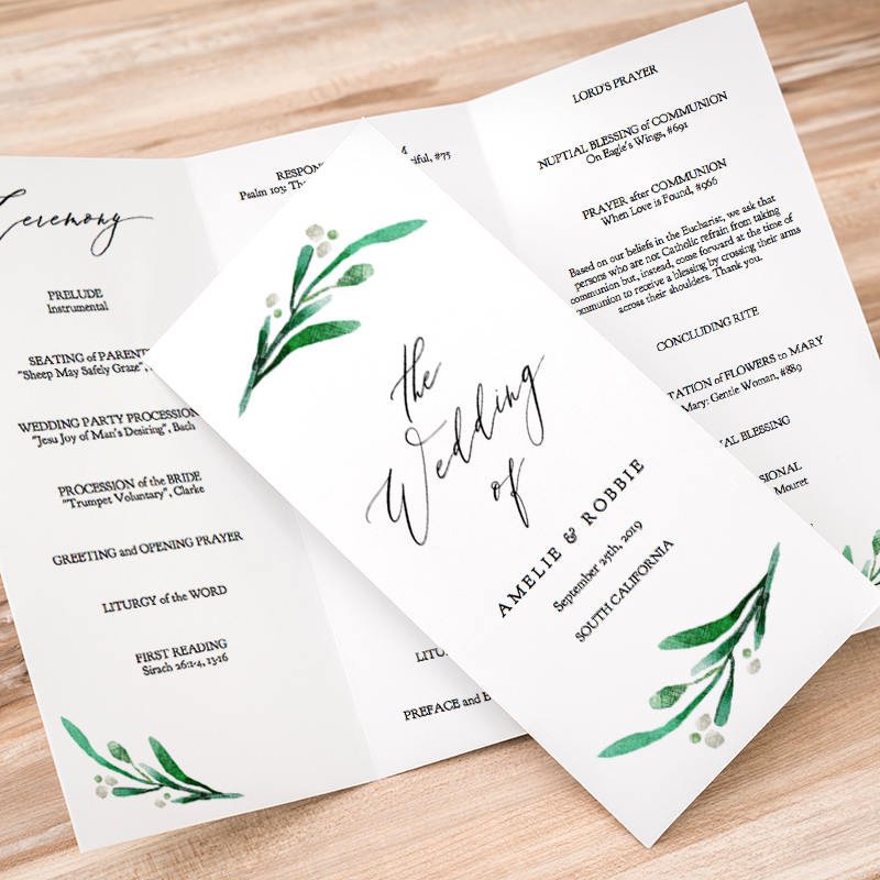 Trifold Wedding Program Templates Trifold Wedding Program Printable Template Folded order Of