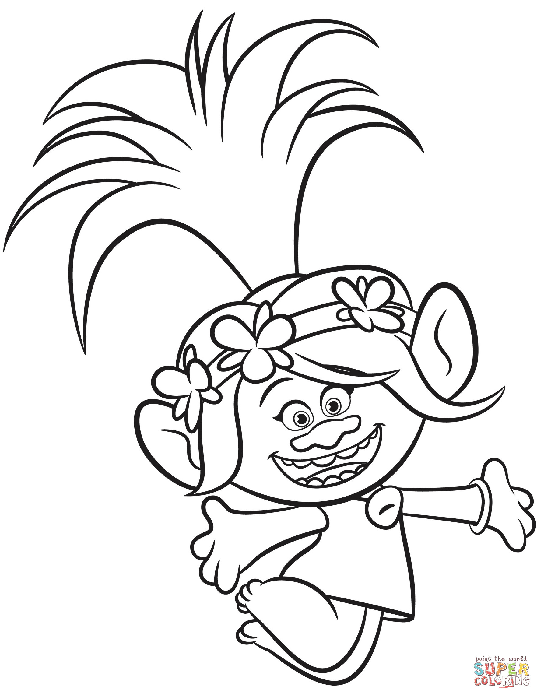 Troll Face Template Poppy From Trolls Coloring Page