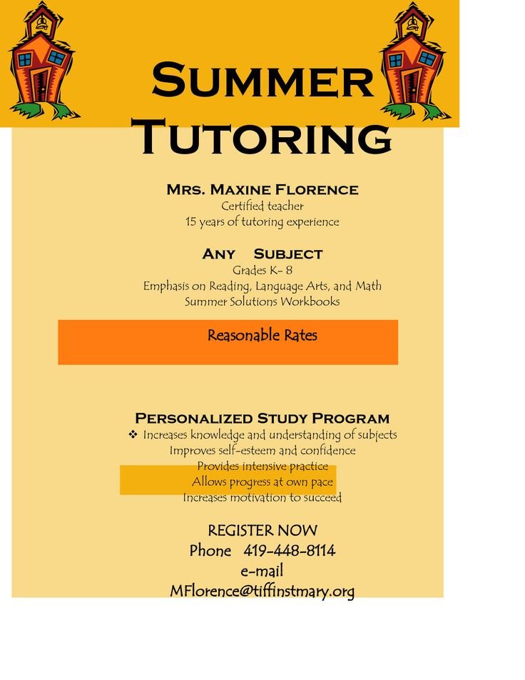 Tutoring Flyers Template Free Flyer for Tutoring Services