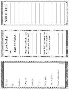 Two Sided Bookmark Template Note Taking Bookmark Template for Any Novel Two Sided