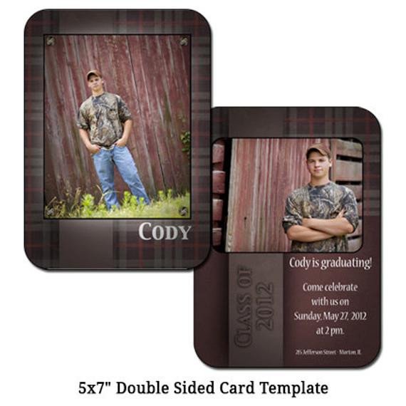 Two Sided Postcard Template 5×7 Double Sided Card Template Barnwood Digital File
