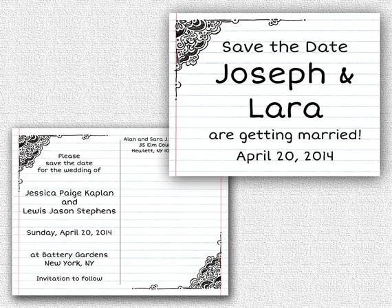 Two Sided Postcard Template Double Sided Save the Date Postcard Template by