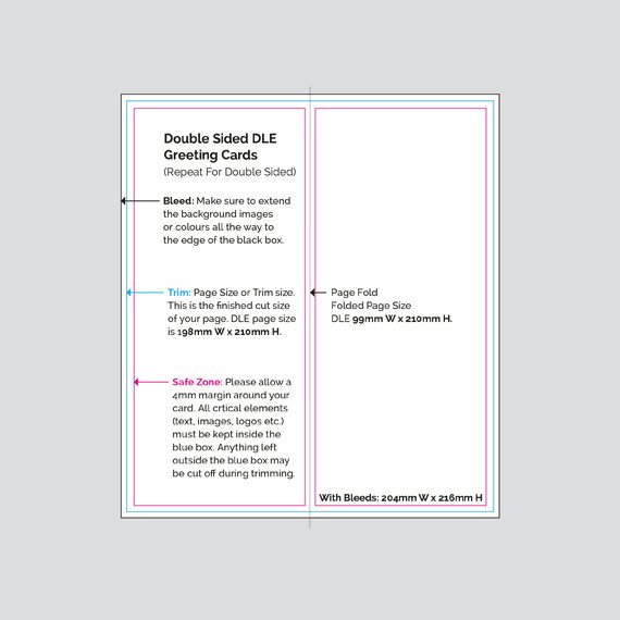 Two Sided Postcard Template Virtual Print Line Printer