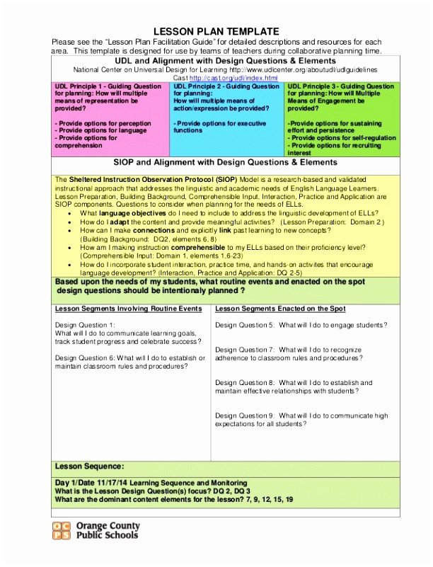 Udl Lesson Plan Template 5 Universal Design for Learning Lesson Plan Template Uorti
