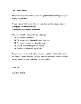Unauthorized Tenant Letter Template Landlords Can Use This Warning Letter to Request that A