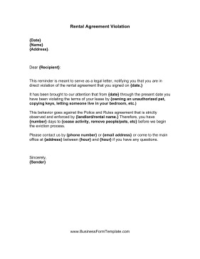 Unauthorized Tenant Letter Template This Strongly Worded Letter Template is A Free Printable