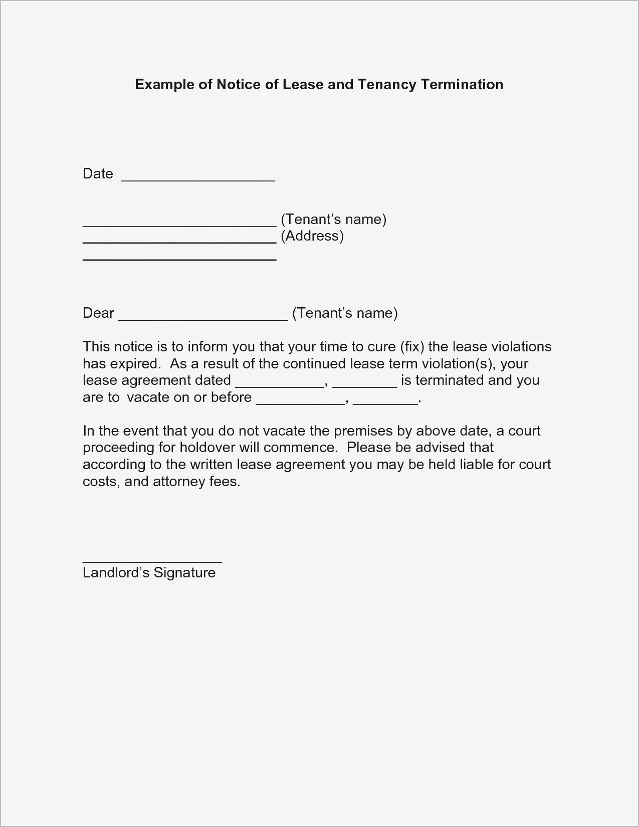 Unauthorized Tenant Letter Template Unauthorized Tenant Letter Template Samples
