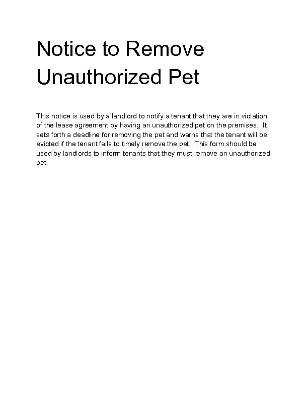 Unauthorized Tenant Letter Template Wel E to Docs 4 Sale