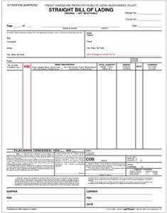 Ups Straight Bill Of Lading Shipping Papers Printing forms