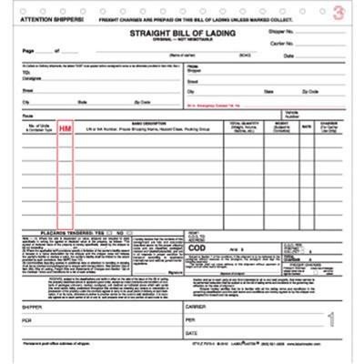 Ups Straight Bill Of Lading Straight Bill Lading form Snap Out 3 Part 8 5&quot; X 8 5