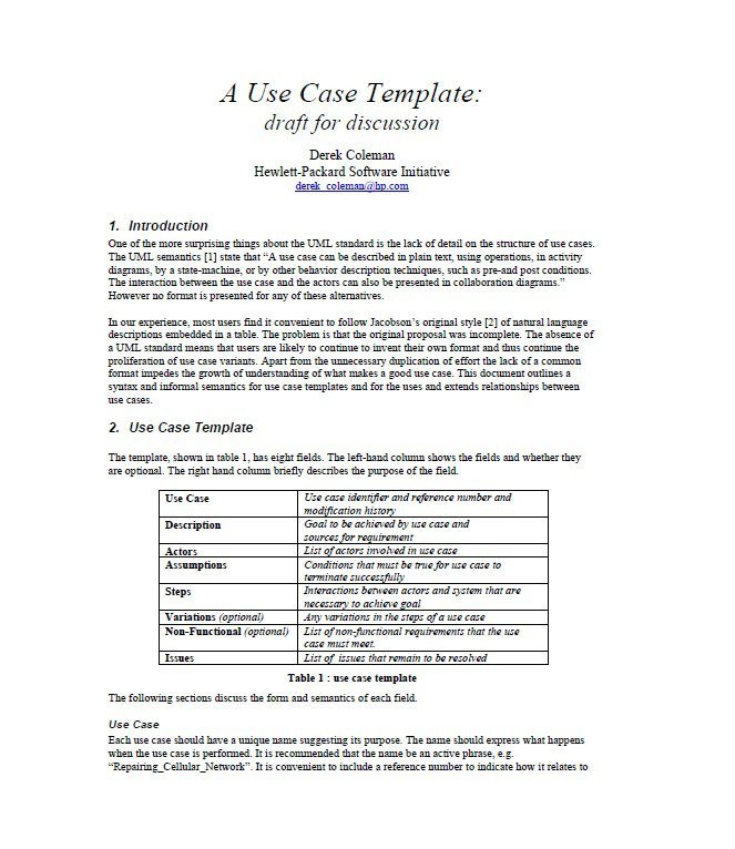 Use Case Templates Word 40 Use Case Templates &amp; Examples Word Pdf Template Lab