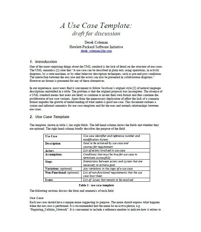 Use Case Templates Word 40 Use Case Templates & Examples Word Pdf Template Lab
