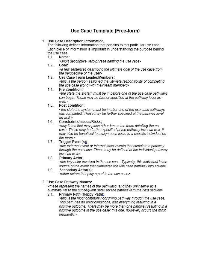 Use Case Templates Word 40 Use Case Templates &amp; Examples Word Pdf Template Lab