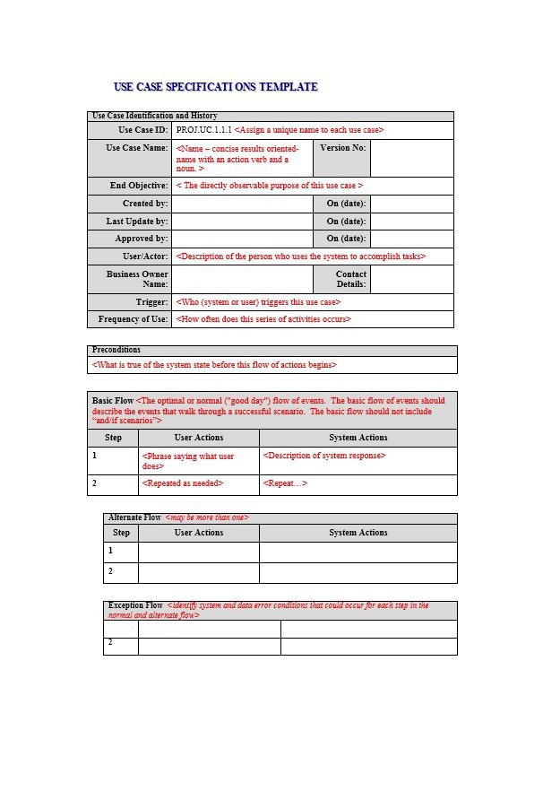 Use Case Templates Word 40 Use Case Templates &amp; Examples Word Pdf Template Lab