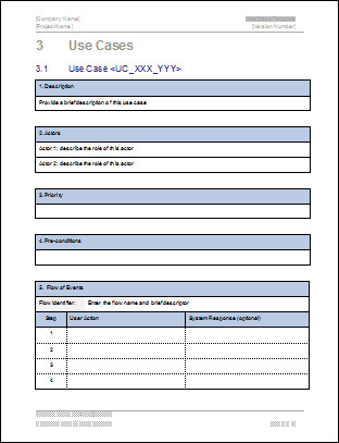 Use Case Templates Word Use Case Template – Ms Word & Visio Templates