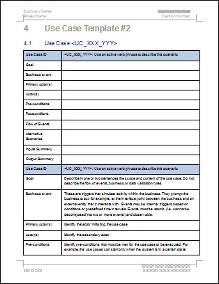 Use Case Templates Word Use Case Template – Ms Word &amp; Visio Templates