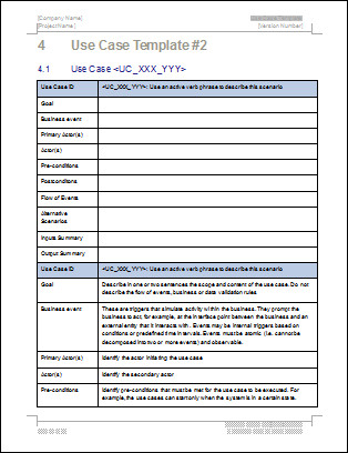 Use Case Templates Word Use Case Template – Ms Word & Visio Templates