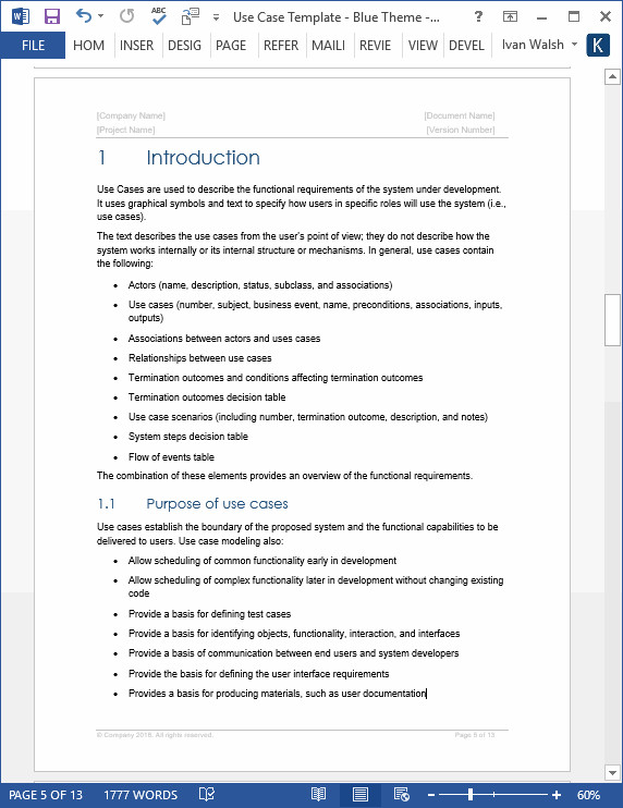 Use Case Templates Word Use Case Template Ms Word Visio – Templates forms