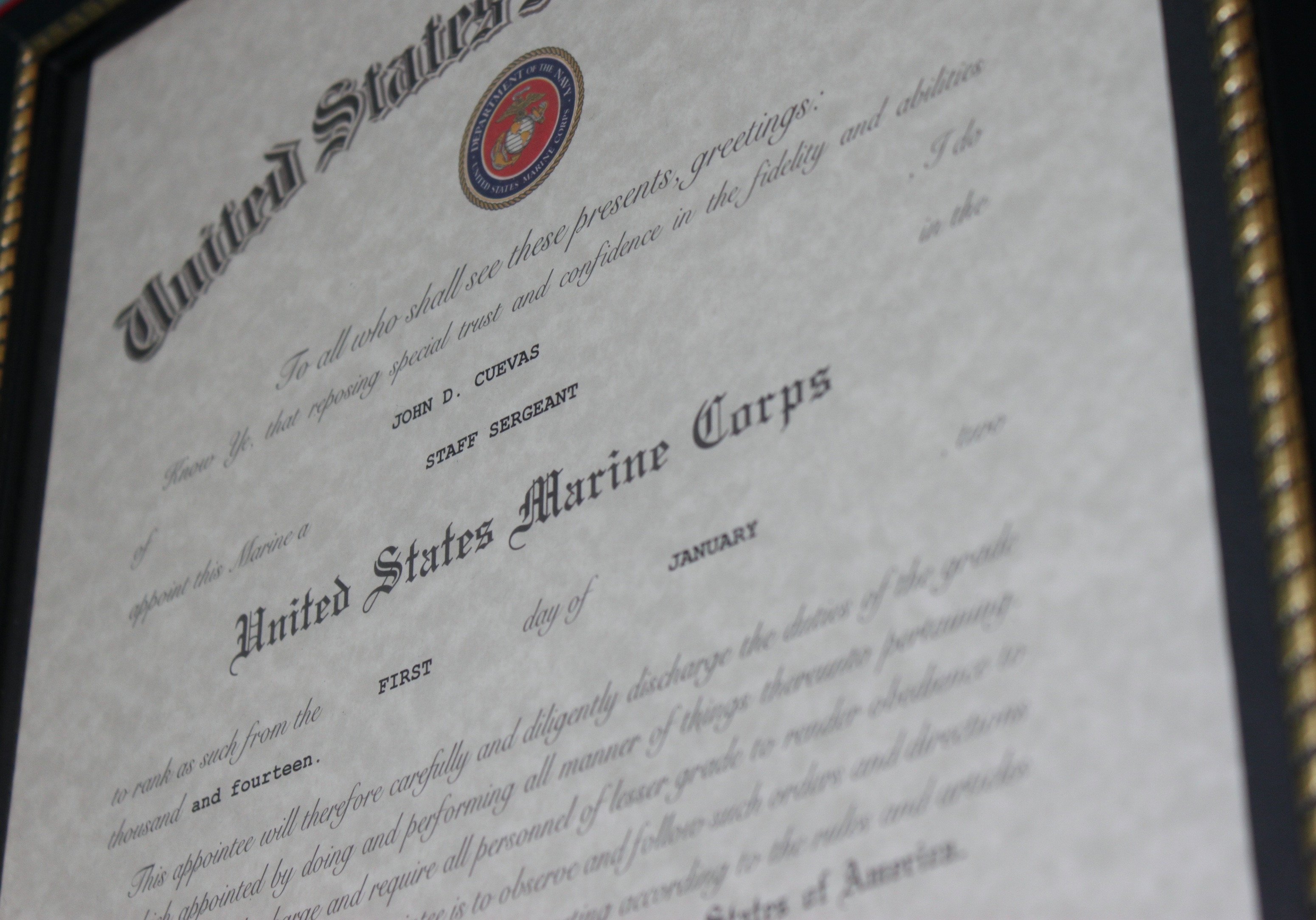 Usmc Promotion Warrant Template Marine Corps – the Fameless Woodworker