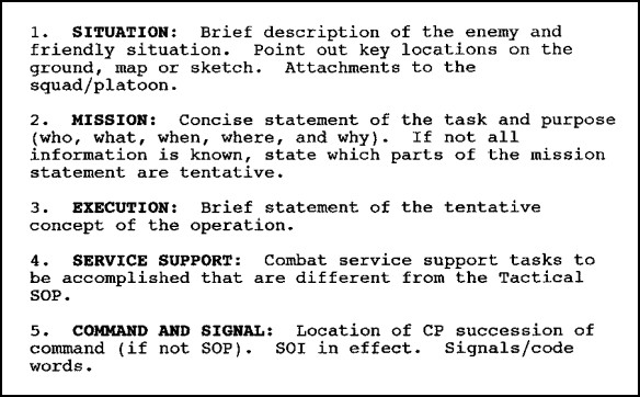Usmc Warning order Example In0541 Edition C Lesson 1 Operation Warning and