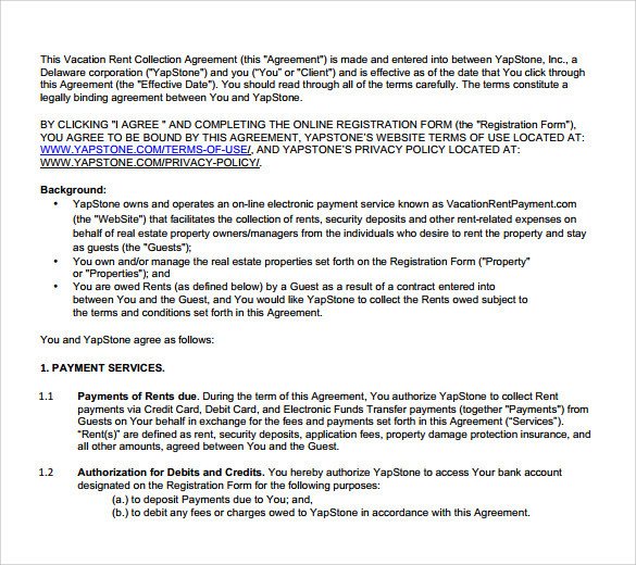 Vacation Rental Business Plan Template Sample Vacation Rental Agreement 7 Free Documents In