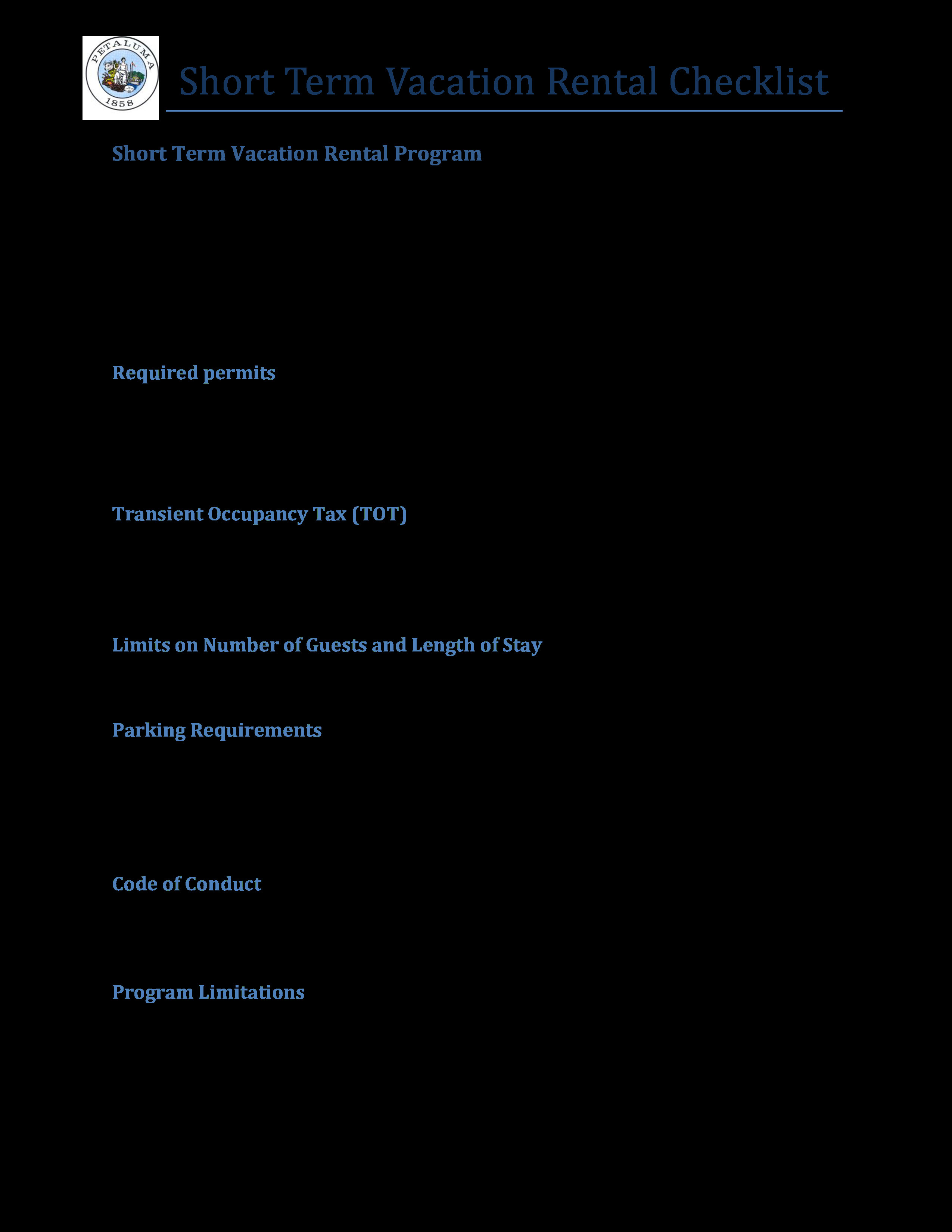 Vacation Rental Business Plan Template Short Term Vacation Rental Checklist