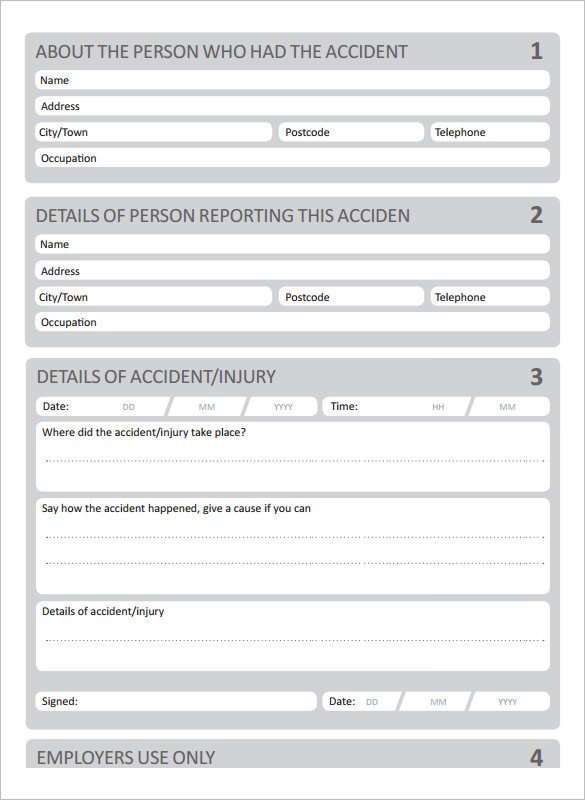 Vehicle Accident Report form Template 20 Accident Report Templates Docs Pages Pdf Word
