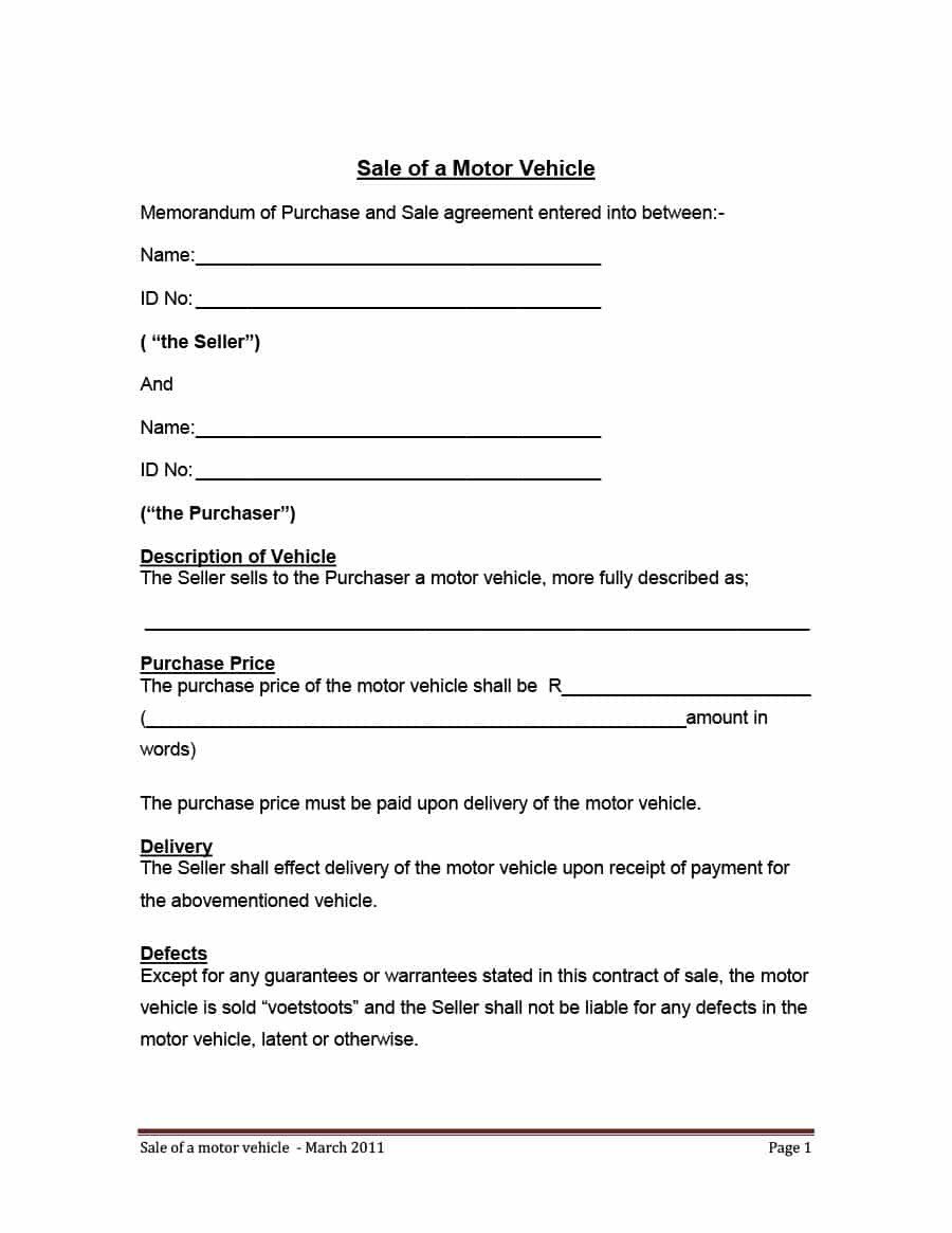 Vehicle Payment Contract Template 42 Printable Vehicle Purchase Agreement Templates