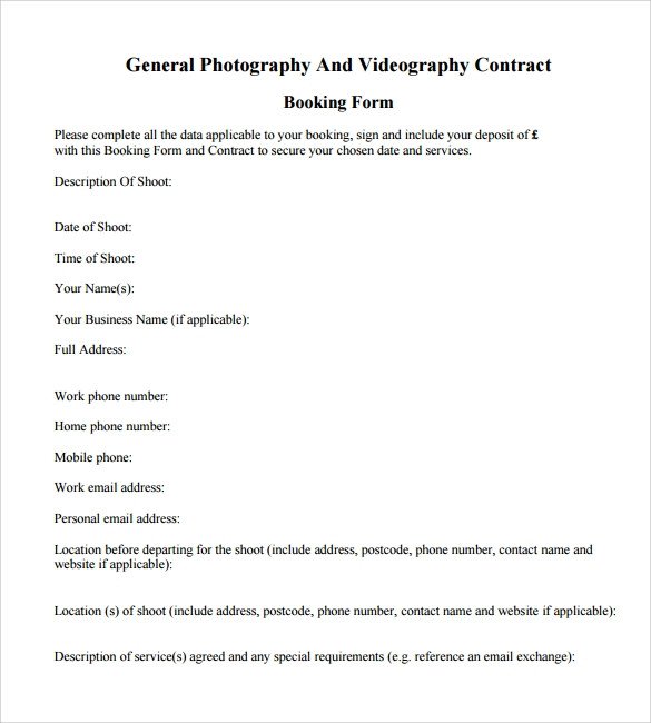 Videography Contract Template Free Videography Contract Template 10 Download Free
