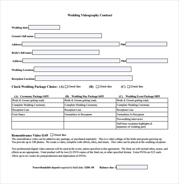 Videography Contract Template Free Videography Contract Template 9 Download Free Documents