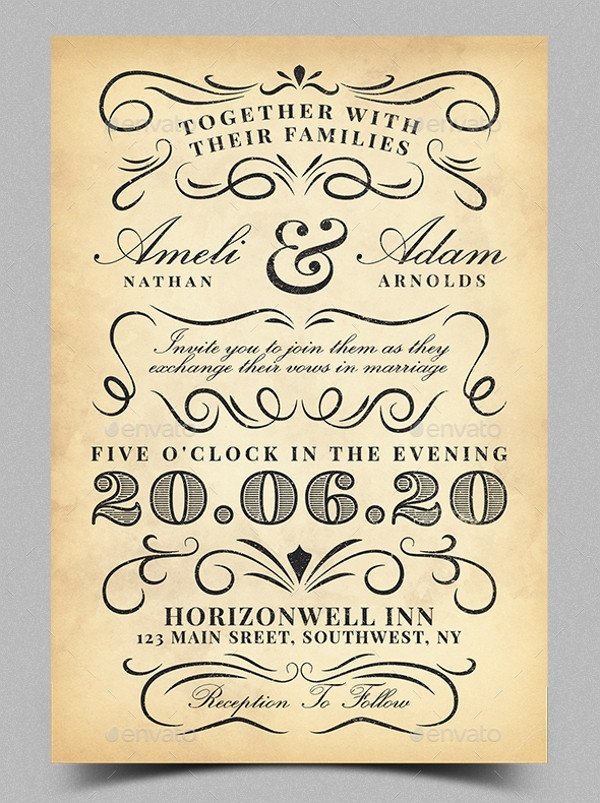 Vintage Wedding Invitation Templates 21 Vintage Invitation Templates Free Psd Ai Vector