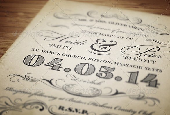 Vintage Wedding Invitation Templates 23 Vintage Wedding Invitation Free Psd format Download