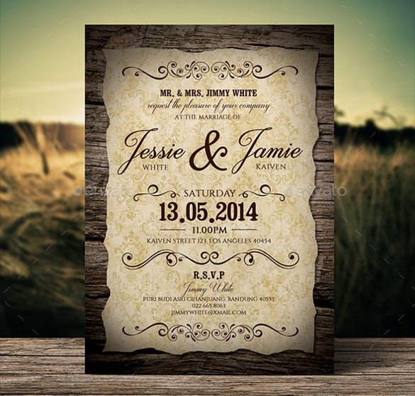 Vintage Wedding Invitation Templates 23 Vintage Wedding Invitation Free Psd format Download