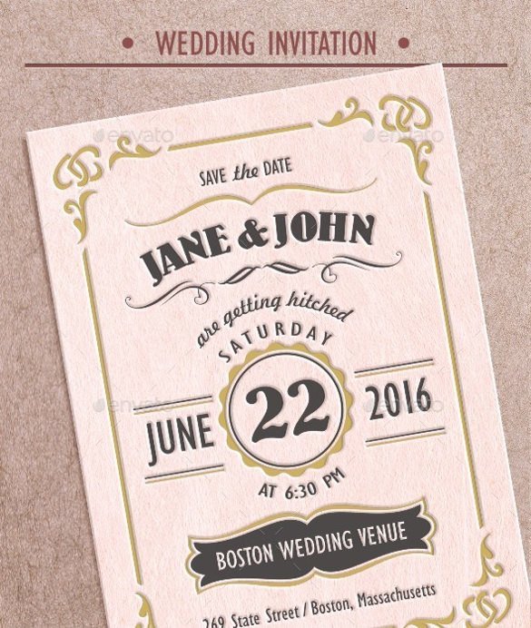 Vintage Wedding Invitation Templates 28 Wedding Invitation Wording Templates – Free Sample