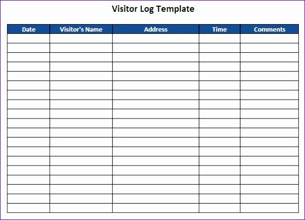 Visitor Log Template Excel 10 Visitor Log Template Excel Exceltemplates