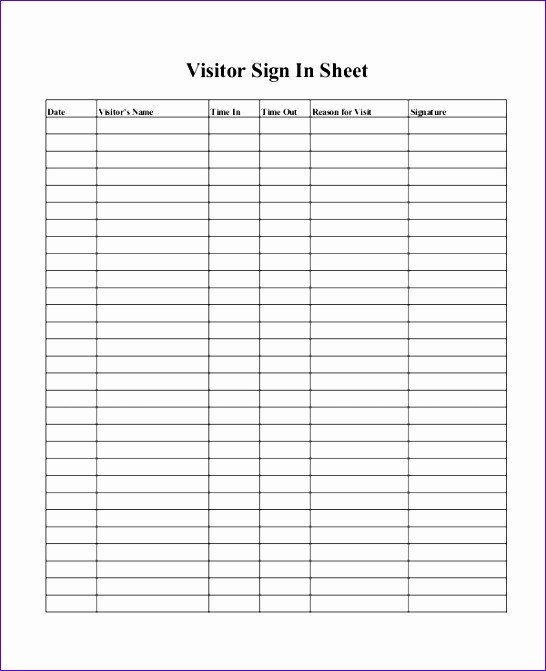 Visitor Log Template Excel 10 Visitor Log Template Excel Exceltemplates
