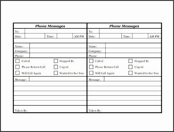 Voicemail Log Template 9 Professional Telephone Message Template