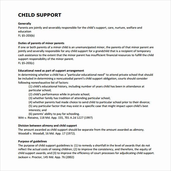 Voluntary Child Support Agreement Template Voluntary Support Agreement Parents