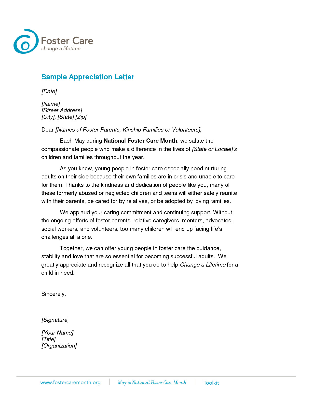 Volunteer Letter Of Appreciation Volunteer Appreciation Letter Sample