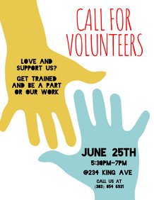 Volunteer Recruitment Flyer Template Customize 6 340 Clubs &amp; organizations Poster Templates