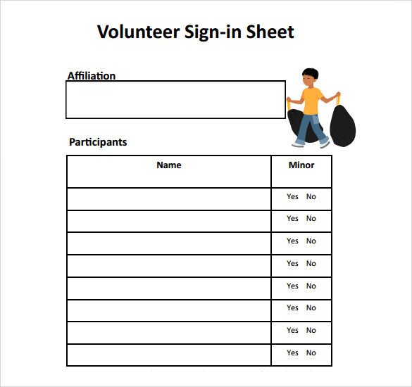 Volunteer Sign In Sheet 34 Sample Sign In Sheet Templates Pdf Word Apple Pages