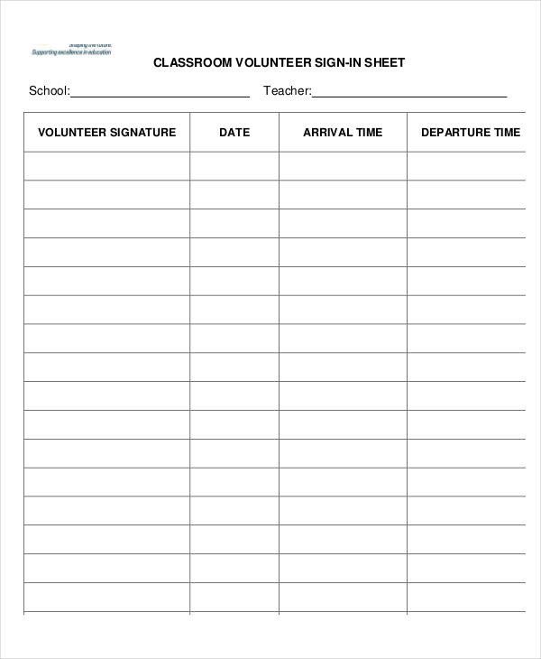 Volunteer Sign In Sheet Volunteer Sign In Sheet Templates 14 Free Pdf Documents