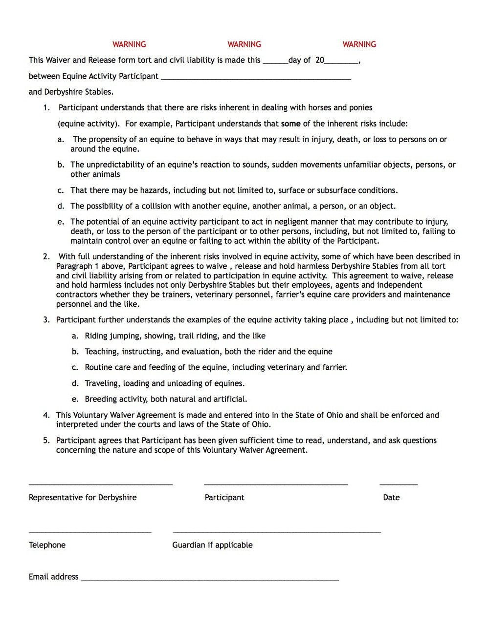 Waiver form Template for Sports 24 Of Sports Liability Waiver form Template