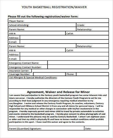 Waiver form Template for Sports Sample Youth Waiver forms 8 Free Documents In Word Pdf